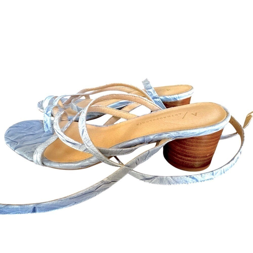 Anthropologie Blue Sandals size‎ 8.5